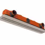 Frameless slot ventilation diffuser ERGOVENT LINEO-PRO CONDI-125 connected  (PVC plenum / 2*125 mm duct conection / 2 slots x 1050 mm x 20 mm)